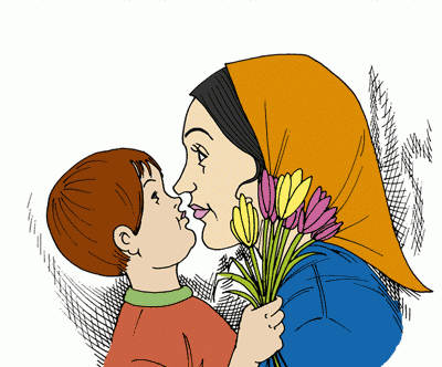 Mother With Child Coloring Pages