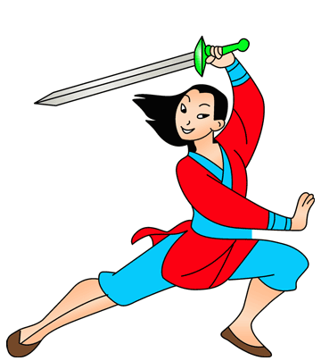 Fighting Mulan Coloring Pages
