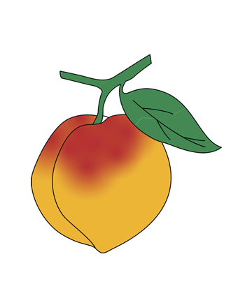 Green Peach Coloring Pages