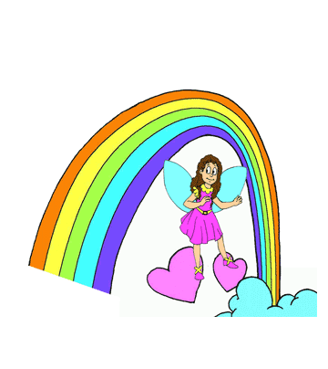 Fairy On Rainbow Coloring Pages