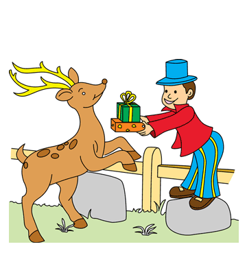 Reindeer Gifts Coloring Pages