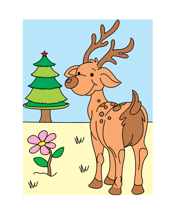 Xmas Reindeer Coloring Pages