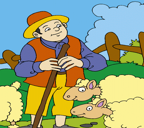 Man With Sheeps Coloring Pages