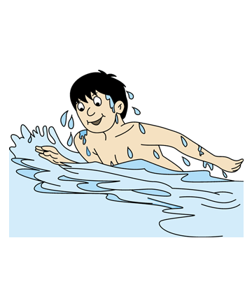 boy swimming coloring page