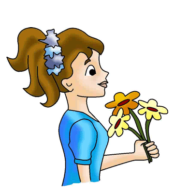Girl With Yellow Flowers Coloring Pages