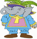 Well Dressed Elephant Coloring Pages