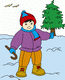 Boy Walking On Ice Coloring Pages