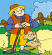 Man With Sheeps Coloring Pages