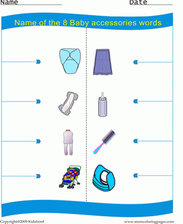 Accessories Picture Worksheet Sheet
