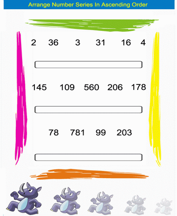 Ascending Order 12 Sheet