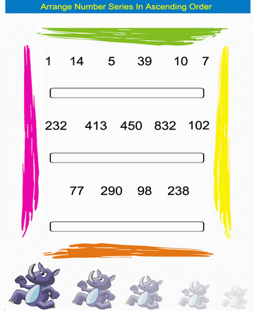 Ascending Order 13 Sheet