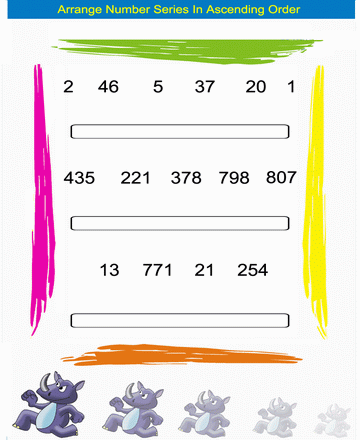 Ascending Order 7 Sheet