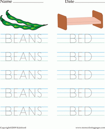 Letter B Words Worksheet Sheet