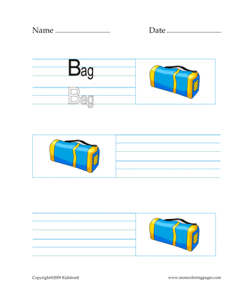 Bag Word Worksheet Sheet