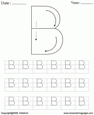 Block Letter Dot To Dots B Sheet