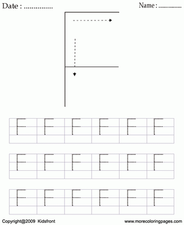 Block Letter Dot To Dots F Sheet