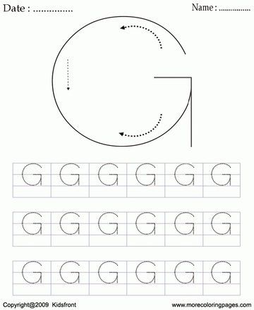 Block Letter Dot To Dots G Sheet