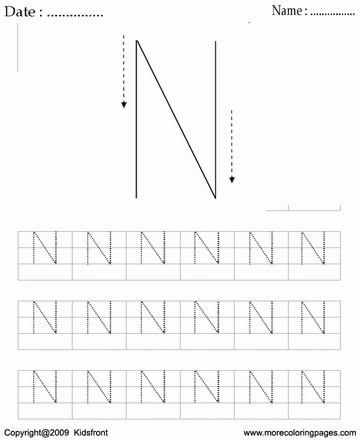 Block Letter Dot To Dots N Sheet