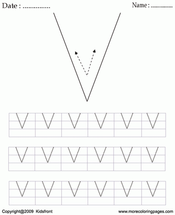Block Letter Dot To Dots V Sheet