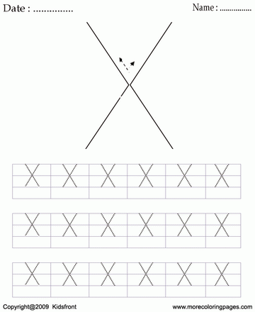 Block Letter Dot To Dots X Sheet