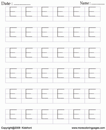 Block Letter Dot To Dots E Sheet