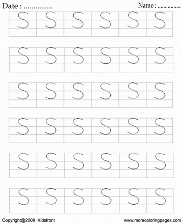 Block Letter Dot To Dots S Sheet