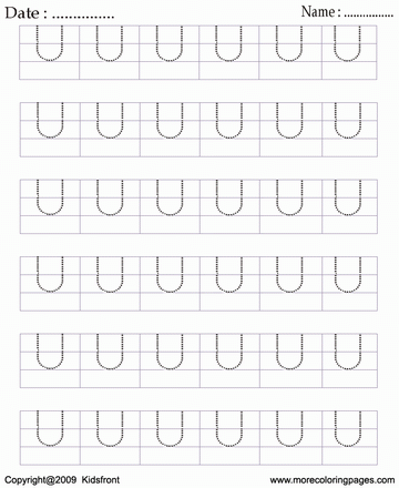 Block Letter Dot To Dots U Sheet