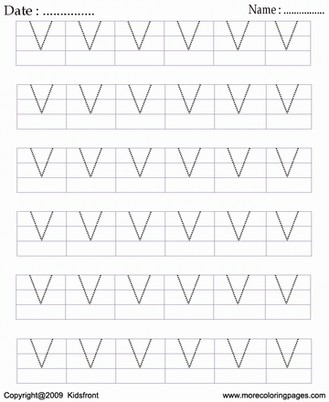 Block Letter Dot To Dots V Sheet