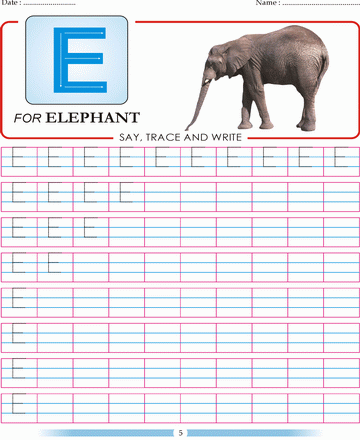 Block Letter E Sheet