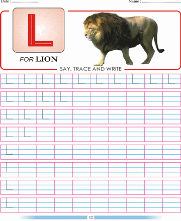 Block Letter L Sheet