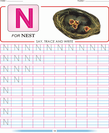 Block Letter N Sheet