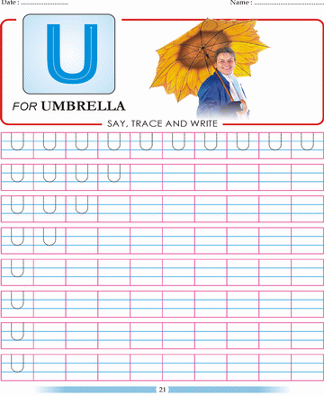 Block Letter U Sheet