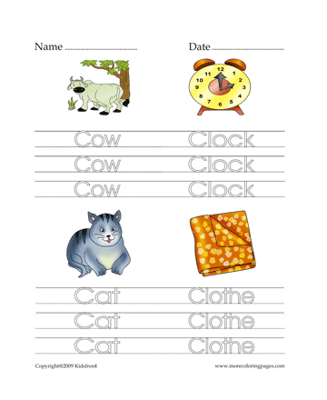 Letter C Words Worksheet Sheet