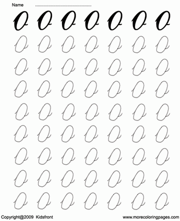 Cursive Letter Dot To Dots O Sheet