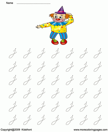 Cursive Letter With Picture J Sheet
