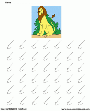 Cursive Letter With Picture L Sheet