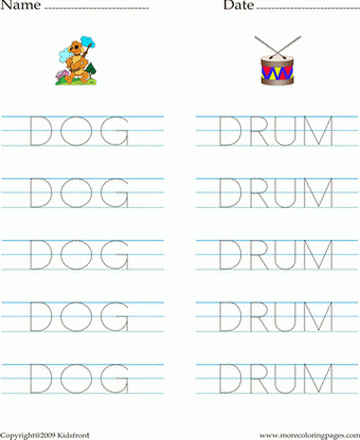 Letter D Words Worksheet Sheet