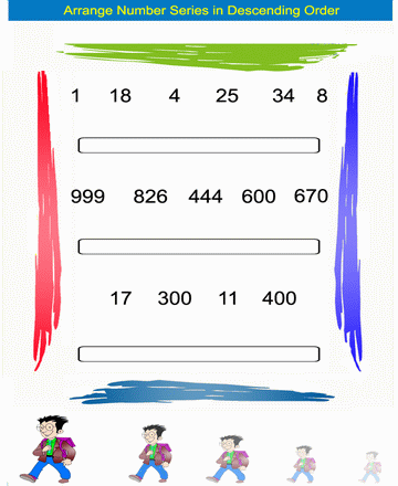 Descending Order 1 Sheet