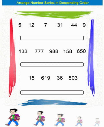 Descending Order 10 Sheet