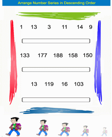 Descending Order 14 Sheet