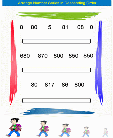 Descending Order 19 Sheet