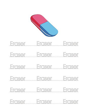 Eraser Word Worksheet Sheet