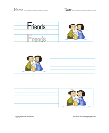 Friends Word Worksheet Sheet