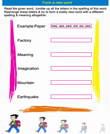 Forming Words 9 Sheet