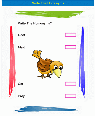 Homonym Word 10 Sheet