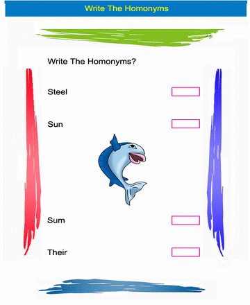 Homonym Word 3 Sheet