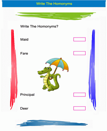 Homonym Word 30 Sheet