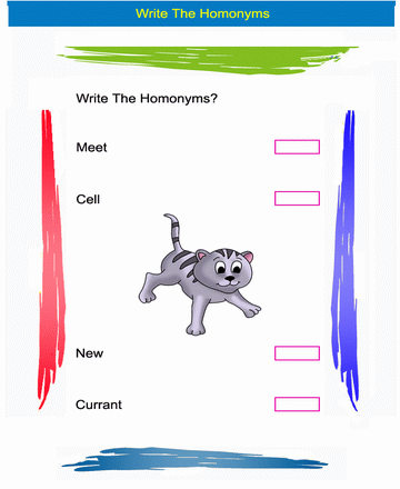 Homonym Word 7 Sheet