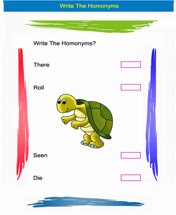 Homonym Word 8 Sheet