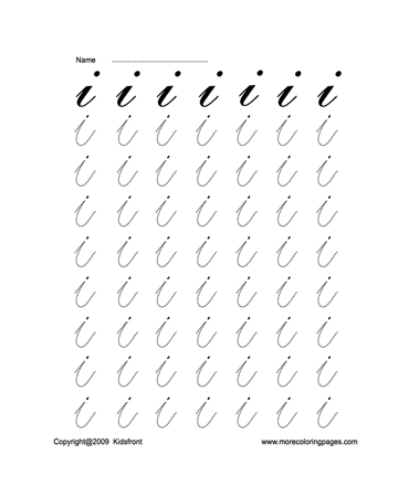 Letter I Worksheet Sheet